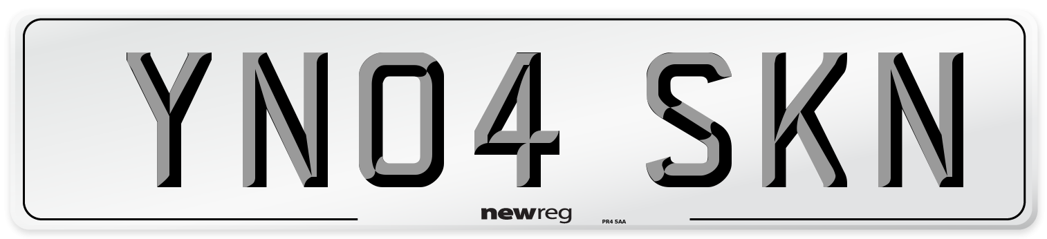 YN04 SKN Number Plate from New Reg